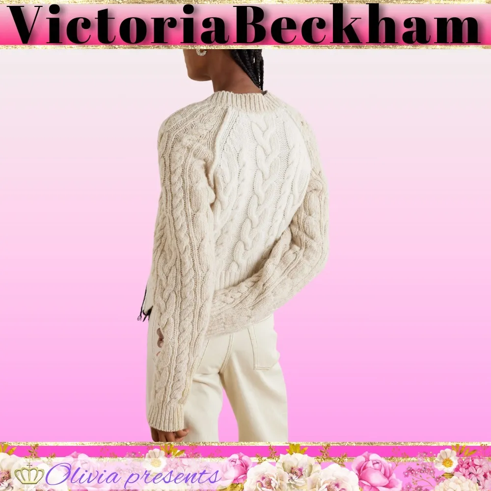 Casual Style Crew Neck Wool Long Sleeves with Office Style by Victoria Beckham