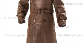 Vintage Brown Leather Trench Coat