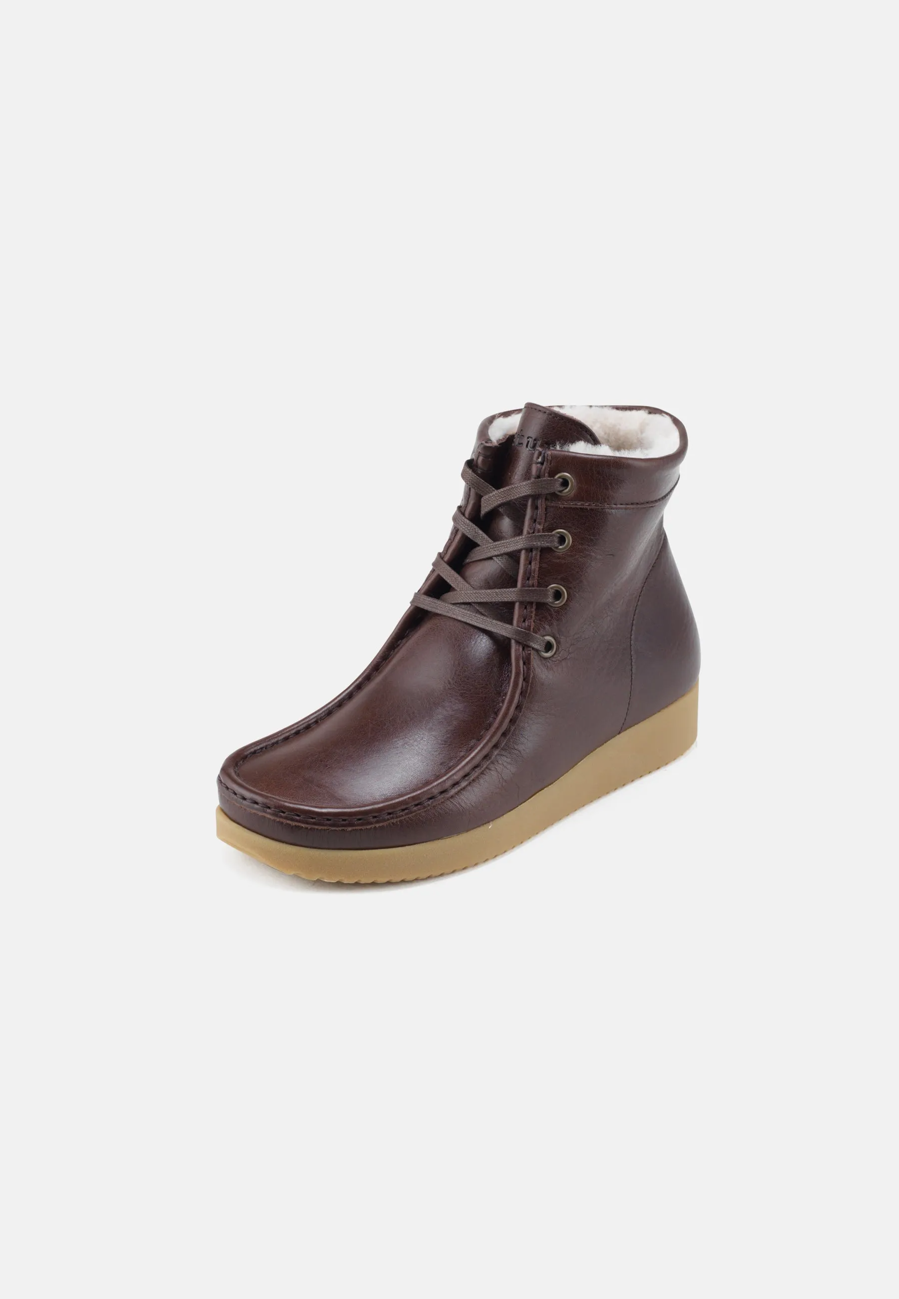 Coffee Asta Insulated Leather Boots