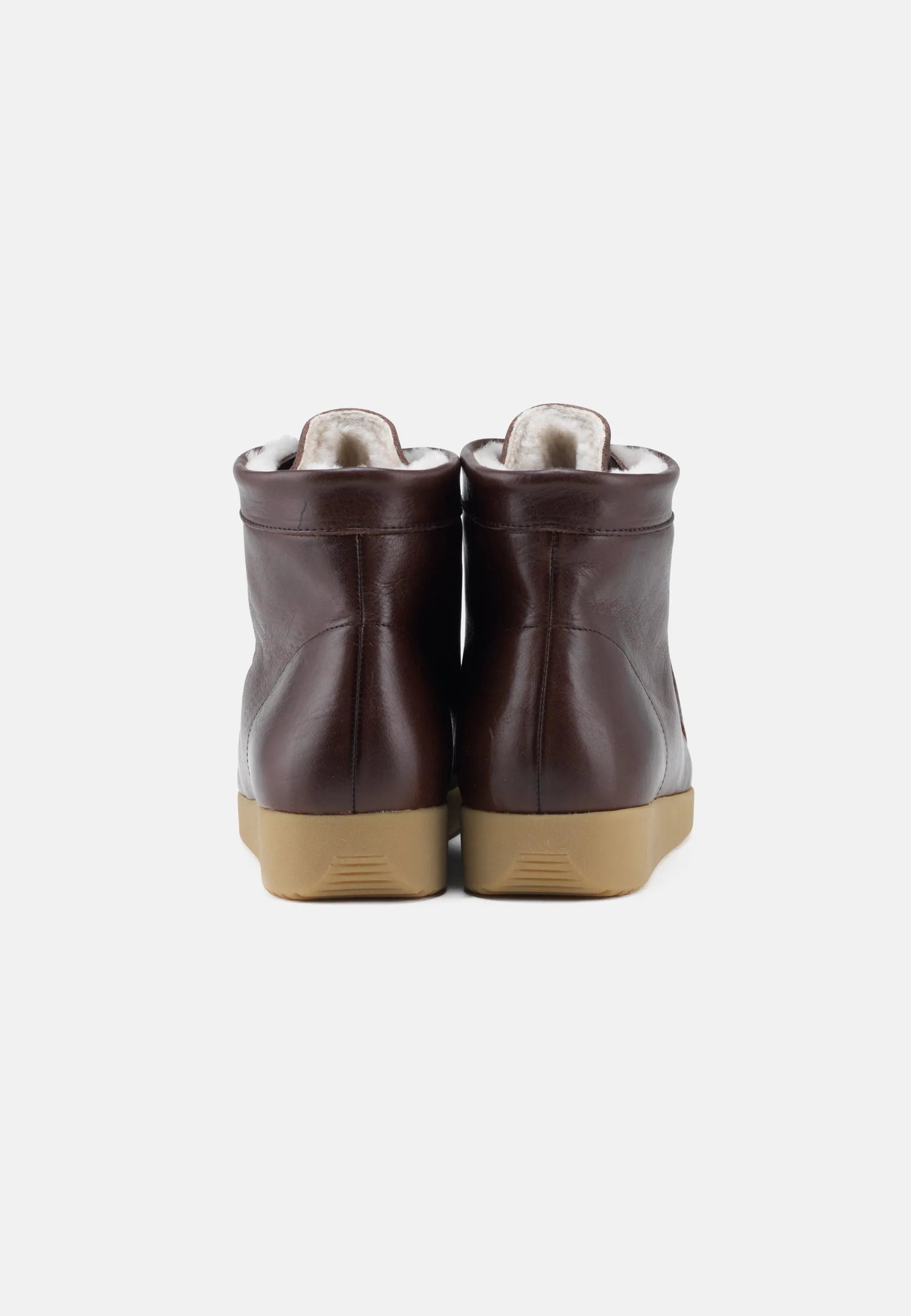 Coffee Asta Insulated Leather Boots