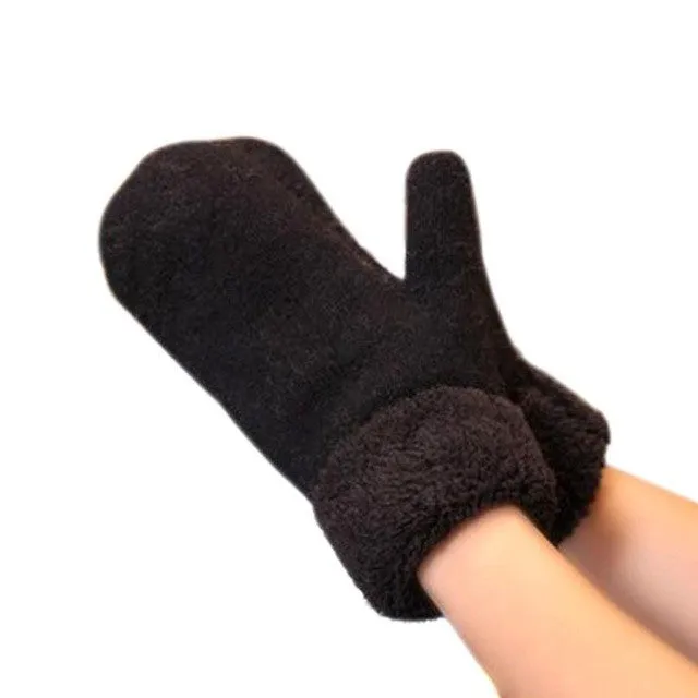 Fleece Mittens in Navy Blue