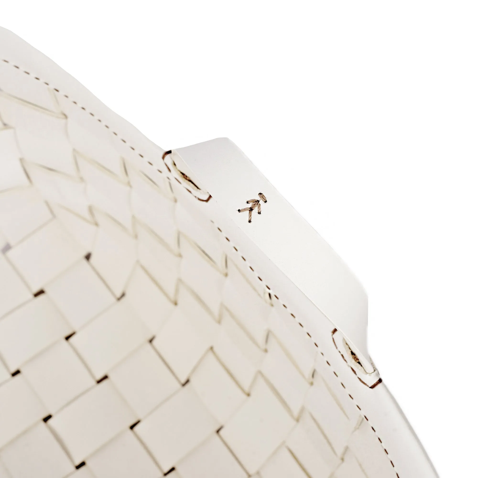 Roomy White Leather Basket Bag