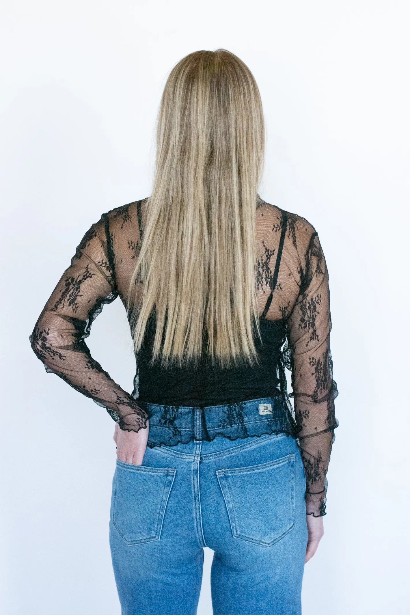 Black Mesh Lace Top for a Wild Look