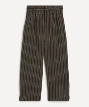 Willa Pleated Striped Wool Pants