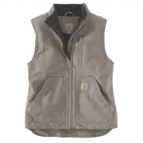 Carhartt 104224 Women's Washed Duck Sherpa Lined Mock Neck Vest