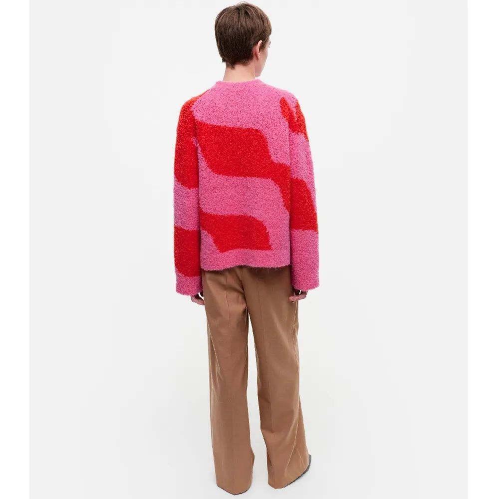 Crew Neck Wool Nylon Rib Long Sleeves