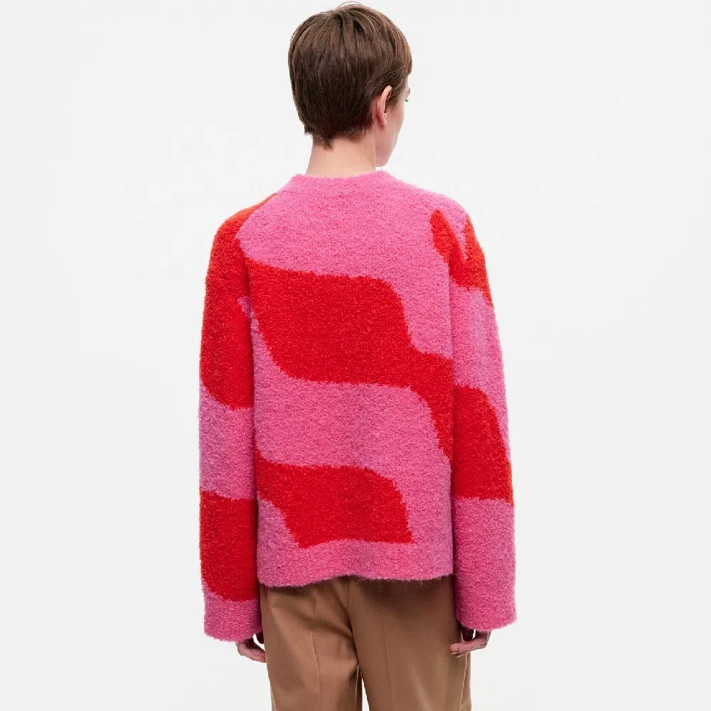 Crew Neck Wool Nylon Rib Long Sleeves