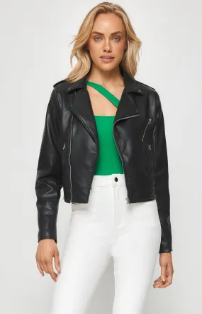 Zip and Pocket Detail Faux Leather Jacket