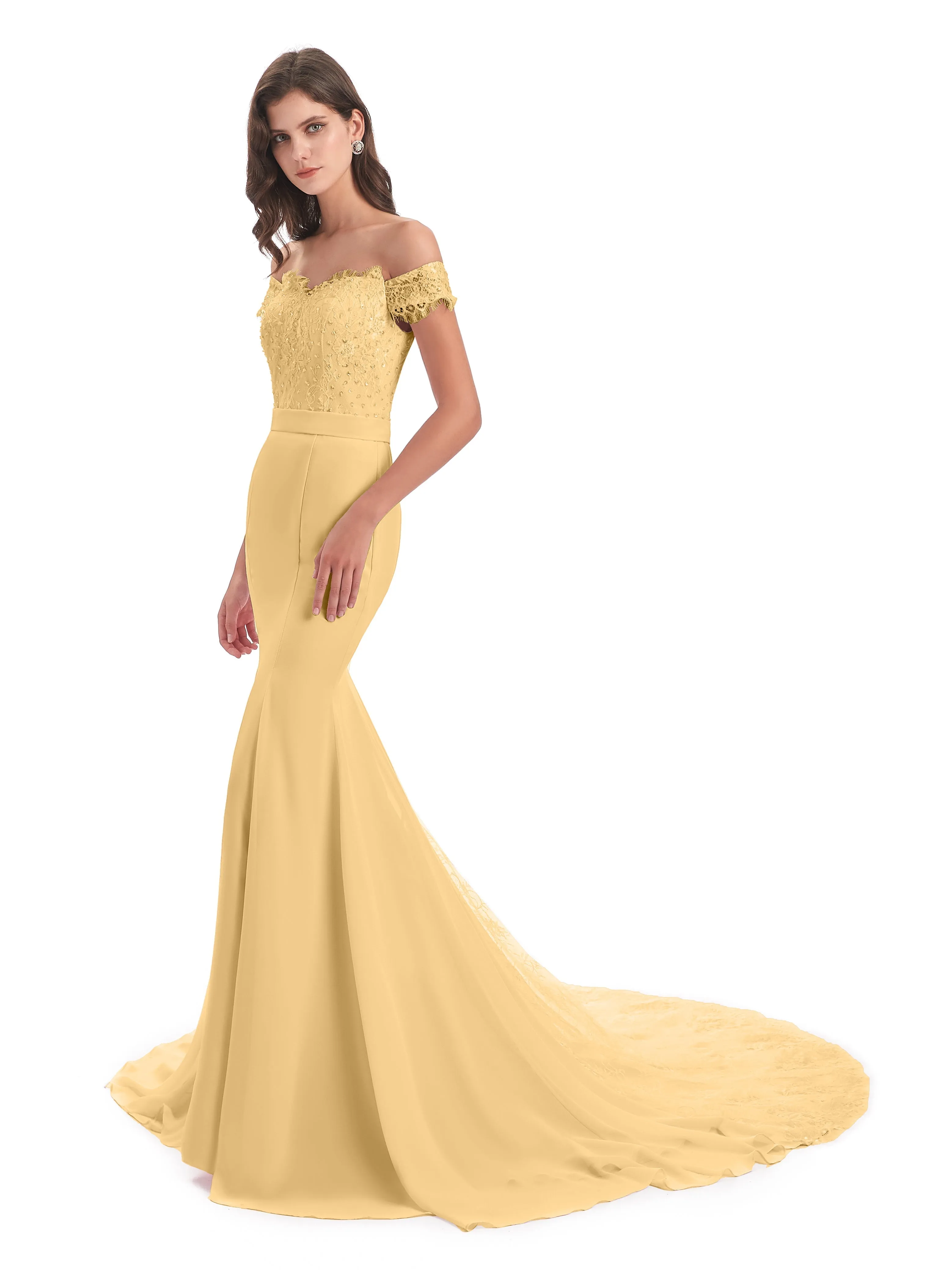 Zoé Off-Shoulder Mermaid Court Train Evening Dress