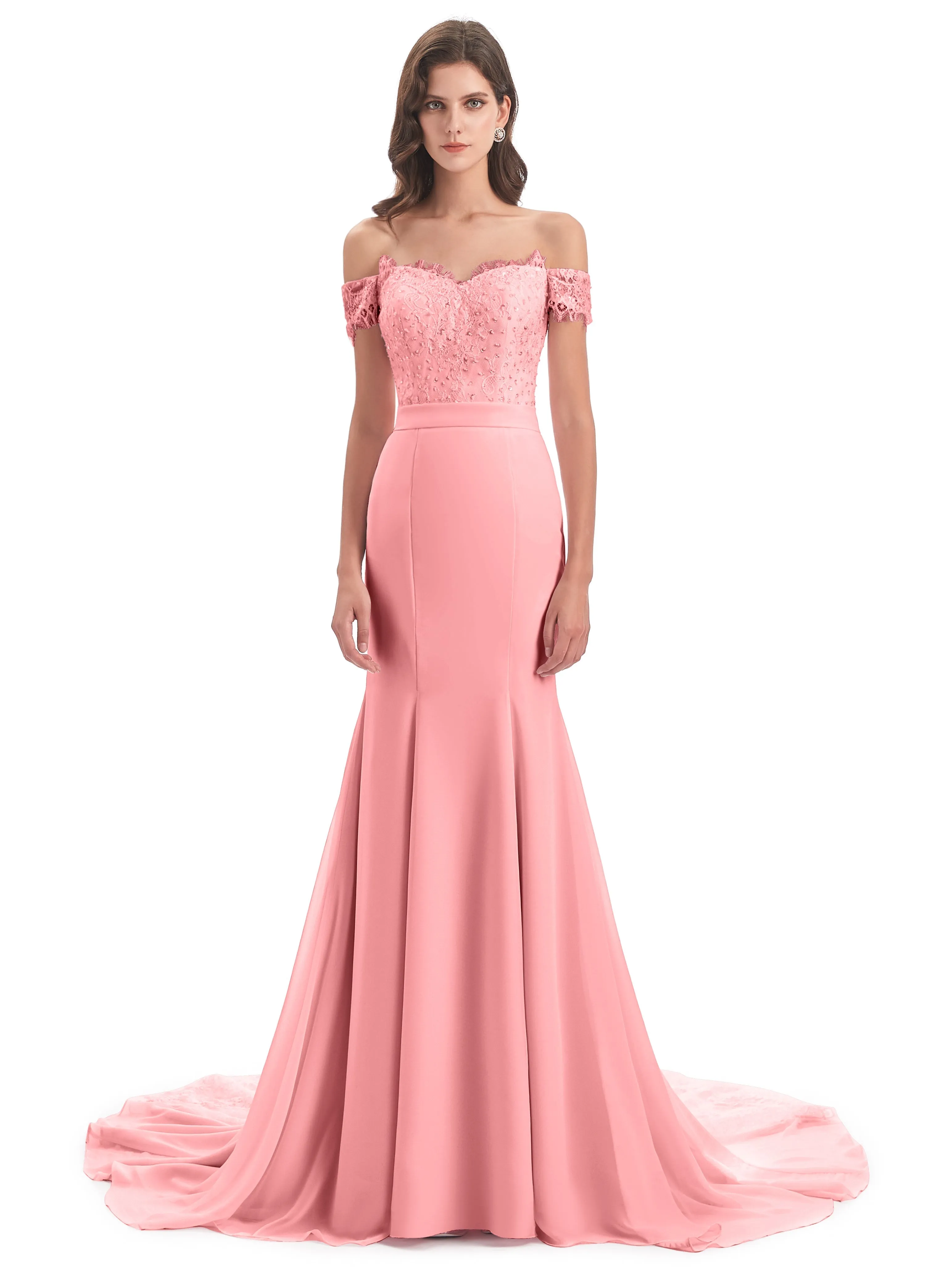 Zoé Off-Shoulder Mermaid Court Train Evening Dress